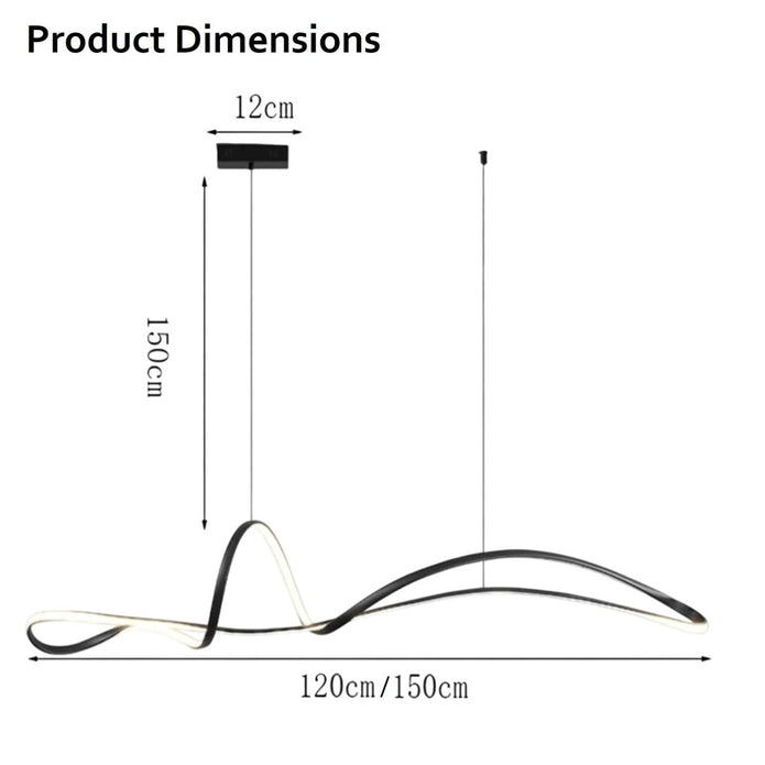 BAMDECOR A210 Modern LED Linear Pendant Lights with Dimmable LED and Adjustable Hanging Length 150cm -Black - Image 6
