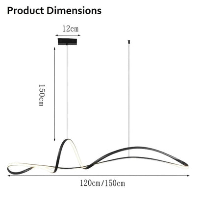 BAMDECOR A210 Modern LED Linear Pendant Lights with Dimmable LED and Adjustable Hanging Length 150cm -Black - Image 6