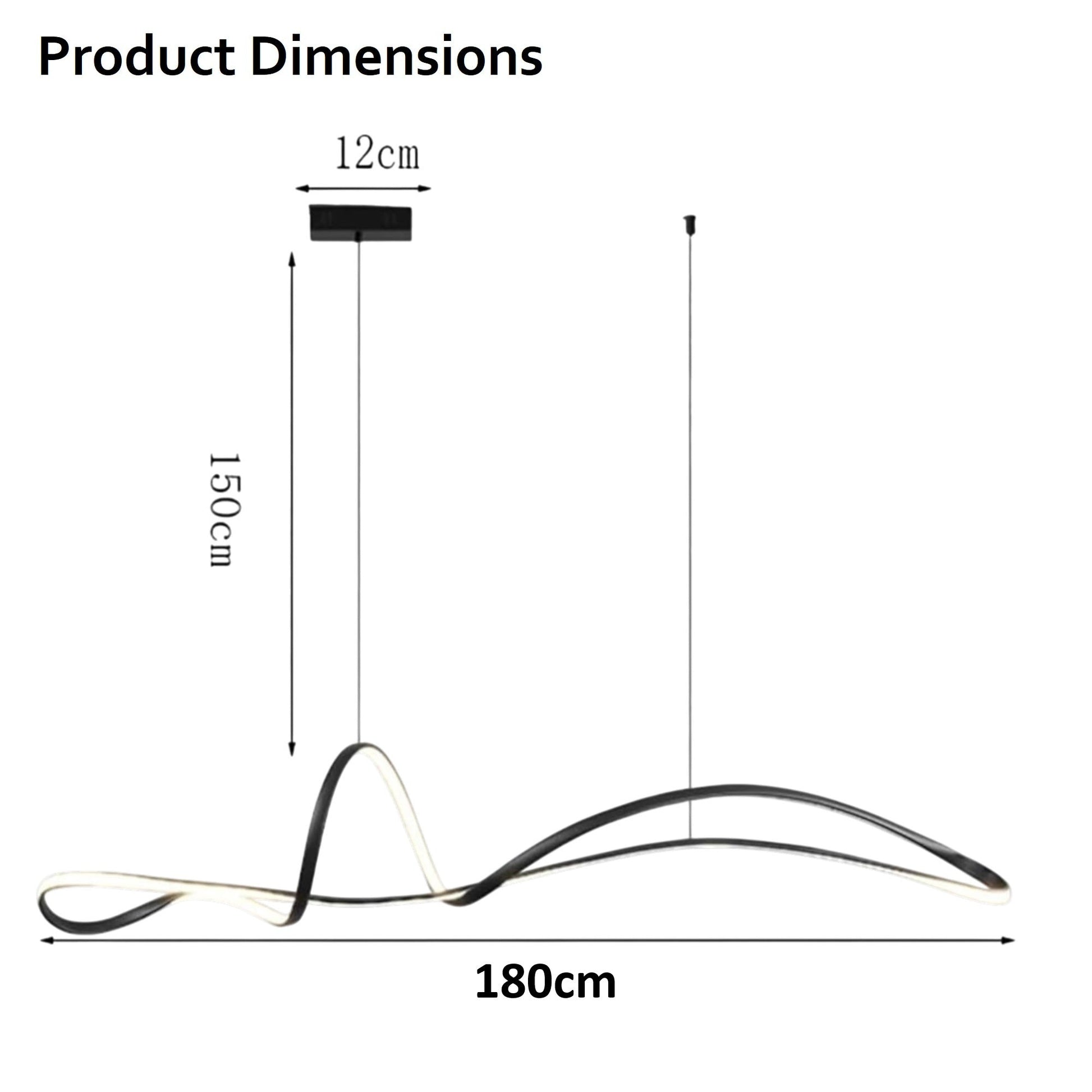 BAMDECOR A210 Modern LED Linear Pendant Lights with Dimmable LED and Adjustable Hanging Length 180cm -Black - Image 5