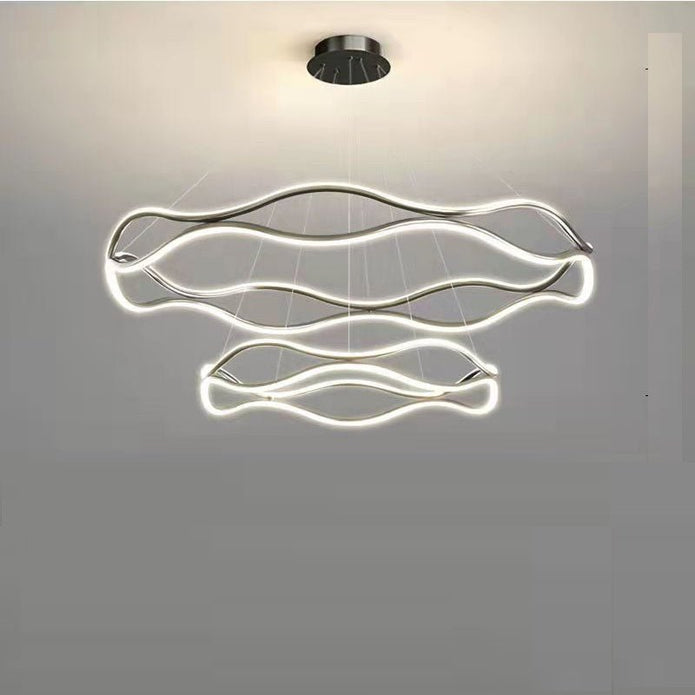 BAMDECOR A212/2 Modern Wavy Art Aluminum Light Fixture for Living Room Bedroom Indoor Decor - Image 2