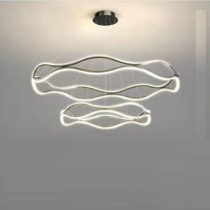 BAMDECOR A212/2 Modern Wavy Art Aluminum Light Fixture for Living Room Bedroom Indoor Decor - Image 2