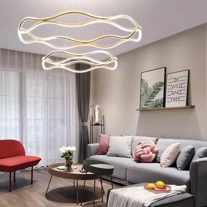 BAMDECOR A212/2 Modern Wavy Art Aluminum Light Fixture for Living Room Bedroom Indoor Decor - Image 3