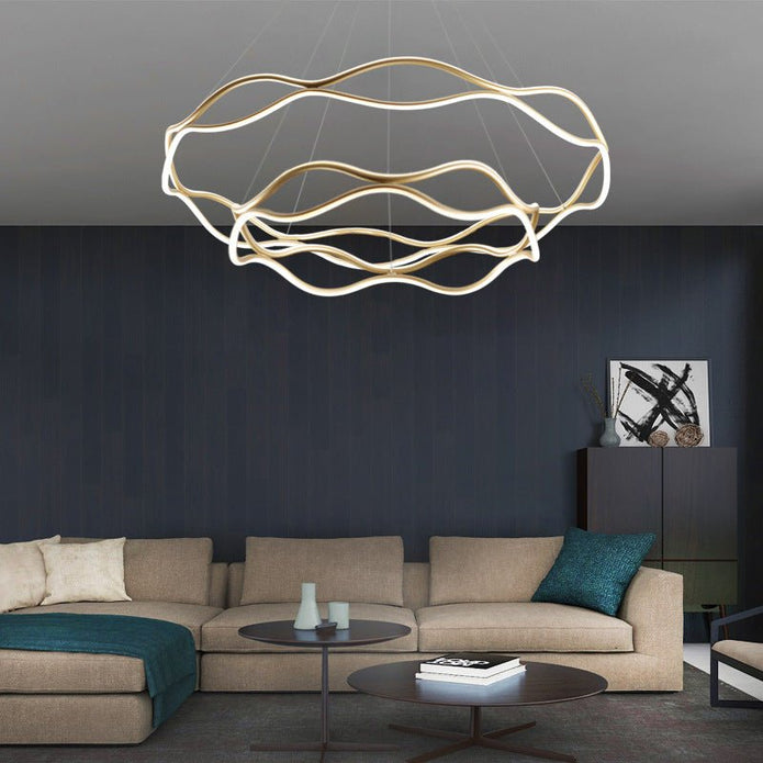 BAMDECOR A212/2 Modern Wavy Art Aluminum Light Fixture for Living Room Bedroom Indoor Decor - Image 4