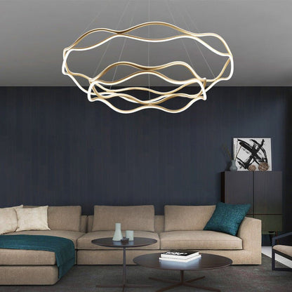BAMDECOR A212/2 Modern Wavy Art Aluminum Light Fixture for Living Room Bedroom Indoor Decor - Image 4