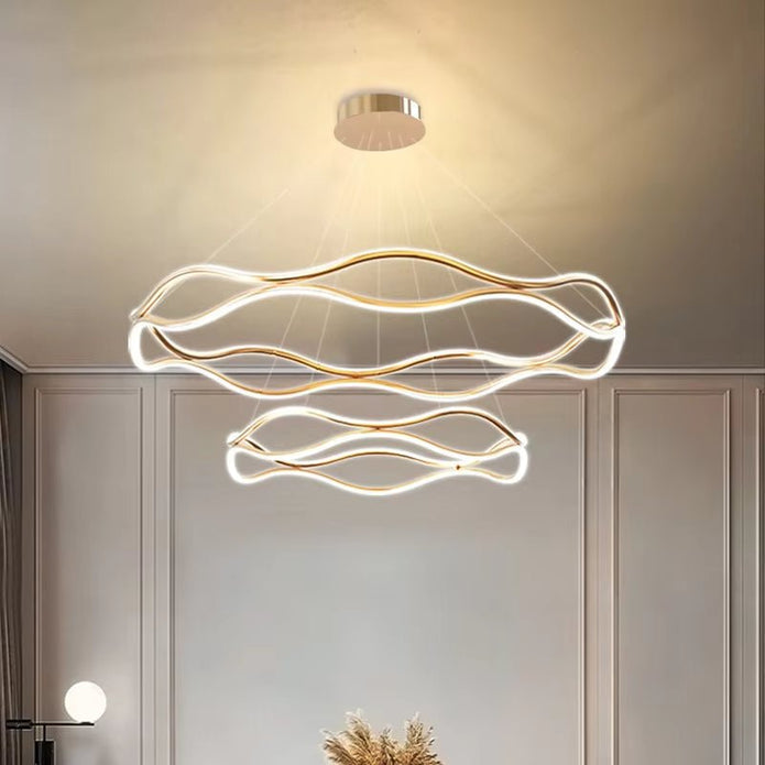 BAMDECOR A212/2 Modern Wavy Art Aluminum Light Fixture for Living Room Bedroom Indoor Decor - Image 5
