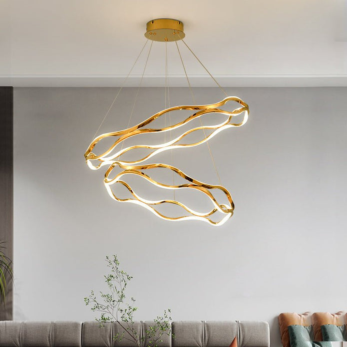 BAMDECOR A212/2 Modern Wavy Art Aluminum Light Fixture for Living Room Bedroom Indoor Decor - Image 7