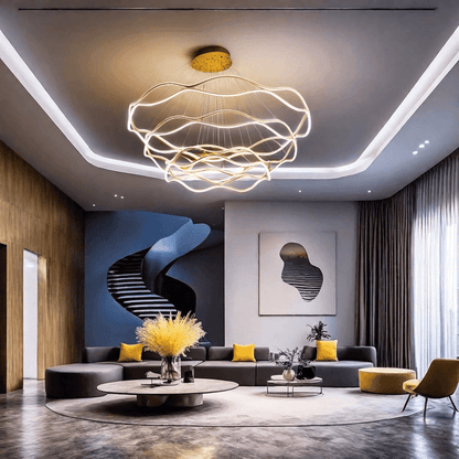 BAMDECOR A212/3 Modern Wavy Art Aluminum Light Fixture for Living Room Bedroom Indoor Decor - Image 2