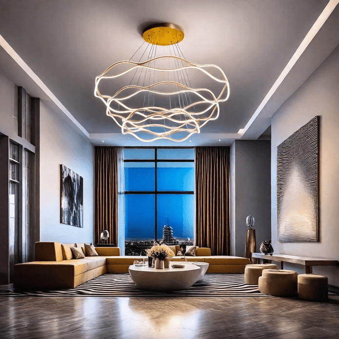 BAMDECOR A212/3 Modern Wavy Art Aluminum Light Fixture for Living Room Bedroom Indoor Decor - Image 3
