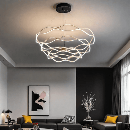 BAMDECOR A212/3 Modern Wavy Art Aluminum Light Fixture for Living Room Bedroom Indoor Decor - Image 5