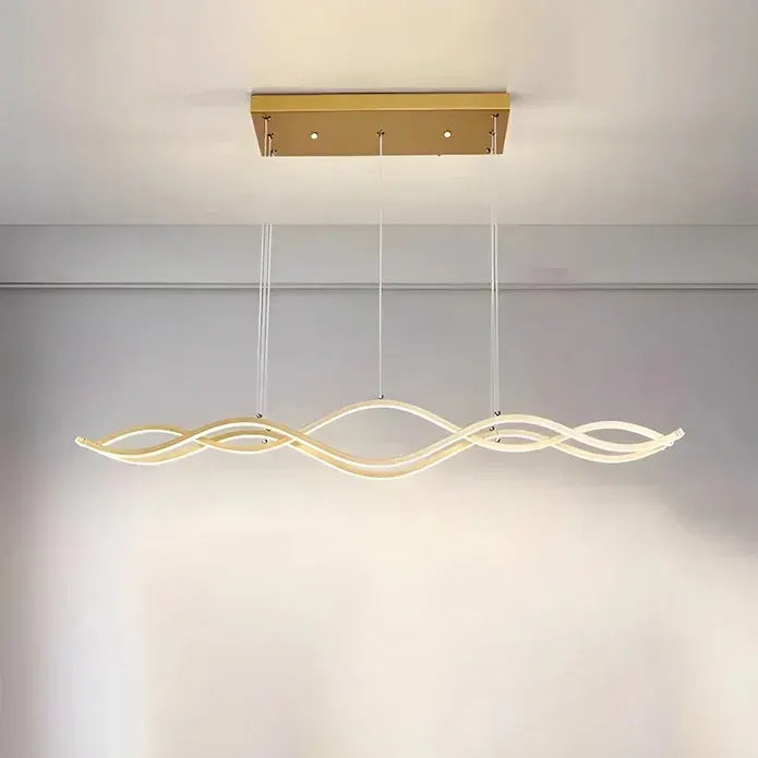 BAMDECOR A2569 1.5m Antizer Nordic Minimalist Wave Long Pendant Light (Gold) - Image 2