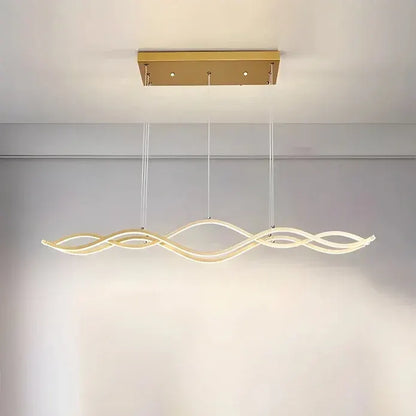 BAMDECOR A2569 1.5m Antizer Nordic Minimalist Wave Long Pendant Light (Gold) - Image 2