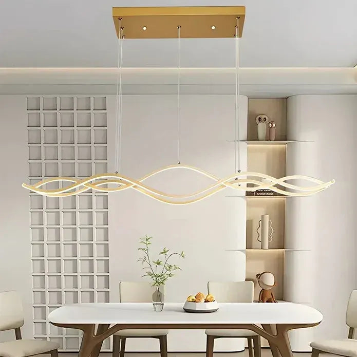 BAMDECOR A2569 1.5m Antizer Nordic Minimalist Wave Long Pendant Light (Gold) - Image 3