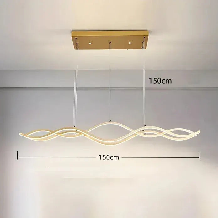 BAMDECOR A2569 1.5m Antizer Nordic Minimalist Wave Long Pendant Light (Gold) - Image 5