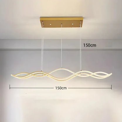BAMDECOR A2569 1.5m Antizer Nordic Minimalist Wave Long Pendant Light (Gold) - Image 5