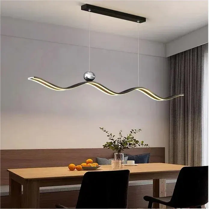 BAMDECOR A2575 Modern Design Linear LED Ceiling Light for Dining Room Office Kitchen Living Room (Black)BAMDECOR A2575 Modern Design Linear LED Ceiling Light for Dining Room Office Kitchen Living Room (Black) - Image 2
