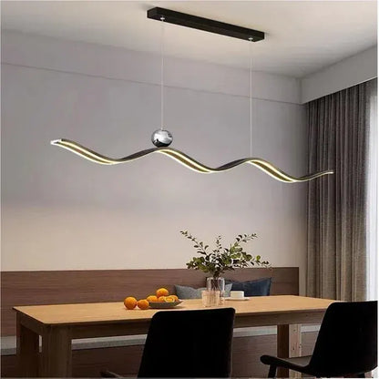 BAMDECOR A2575 Modern Design Linear LED Ceiling Light for Dining Room Office Kitchen Living Room (Black)BAMDECOR A2575 Modern Design Linear LED Ceiling Light for Dining Room Office Kitchen Living Room (Black) - Image 2