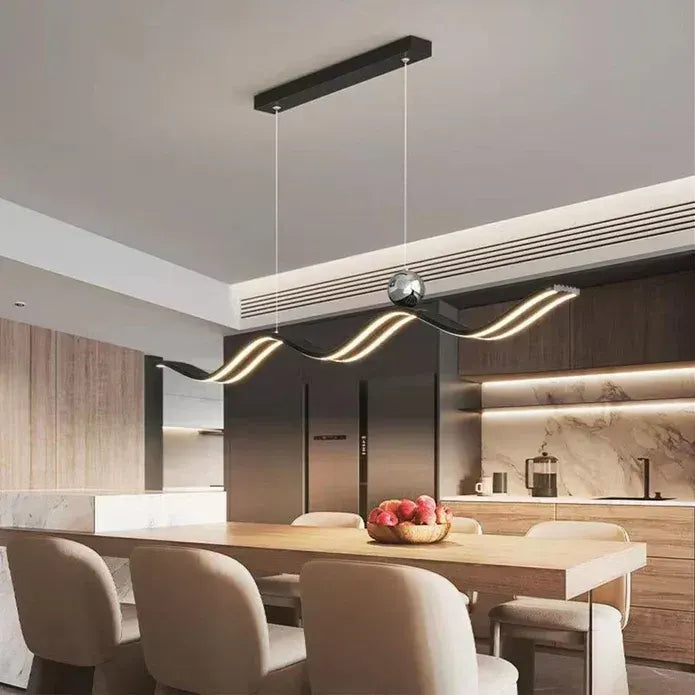 BAMDECOR A2575 Modern Design Linear LED Ceiling Light for Dining Room Office Kitchen Living Room (Black)BAMDECOR A2575 Modern Design Linear LED Ceiling Light for Dining Room Office Kitchen Living Room (Black) - Image 3