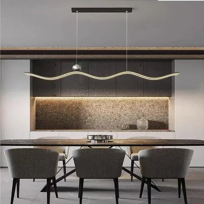 BAMDECOR A2575 Modern Design Linear LED Ceiling Light for Dining Room Office Kitchen Living Room (Black)BAMDECOR A2575 Modern Design Linear LED Ceiling Light for Dining Room Office Kitchen Living Room (Black) - Image 4