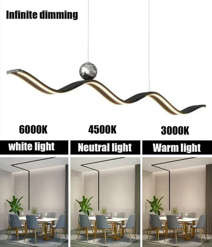 BAMDECOR A2575 Modern Design Linear LED Ceiling Light for Dining Room Office Kitchen Living Room (Black)BAMDECOR A2575 Modern Design Linear LED Ceiling Light for Dining Room Office Kitchen Living Room (Black) - Image 5