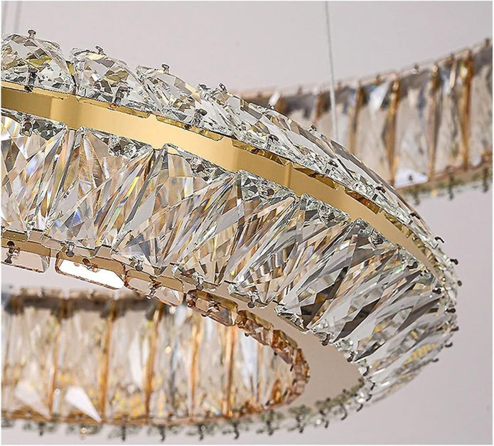 BAMDECOR C3312/3 Crystal Chandelier Living Room Chandelier Crystal Chandelier Room Dining Room lamp New Bedroom Lamps Lighting Villa Light Luxury Post (Size:80+60+40cm) - Image 5