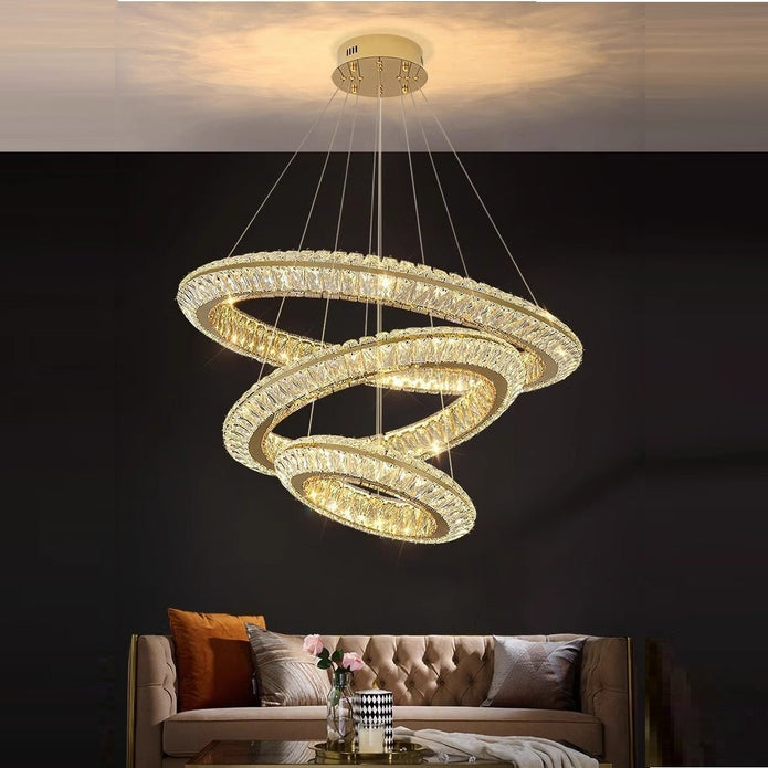 BAMDECOR C3312/3 Crystal Chandelier Living Room Chandelier Crystal Chandelier Room Dining Room lamp New Bedroom Lamps Lighting Villa Light Luxury Post (Size:100+80+60cm) - Image 2