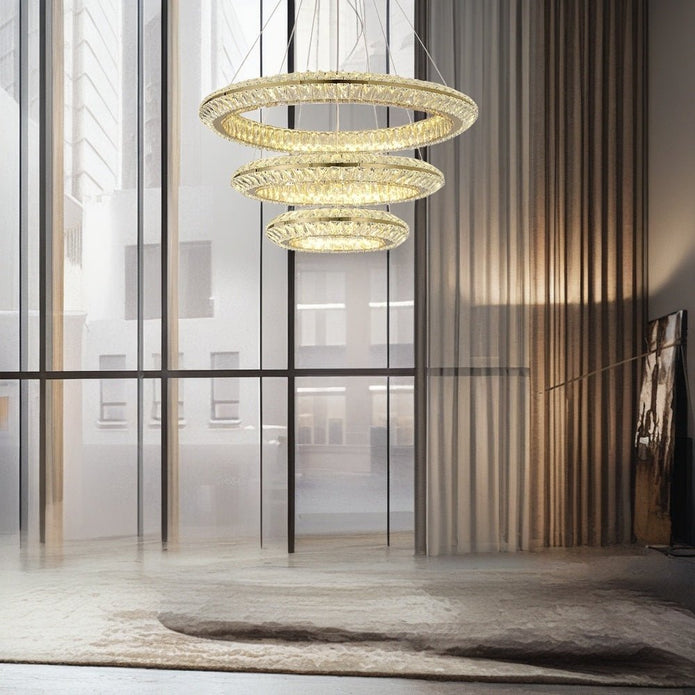 BAMDECOR C3312/3 Crystal Chandelier Living Room Chandelier Crystal Chandelier Room Dining Room lamp New Bedroom Lamps Lighting Villa Light Luxury Post (Size:100+80+60cm) - Image 4