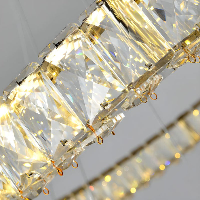 BAMDECOR C3313/1 Modern Crystal Chandeliers Lighting Fixtures Contemporary Round Chandelier Lighting Fixtures Crystal Pendant Ceiling Lights(Gold) - Image 5