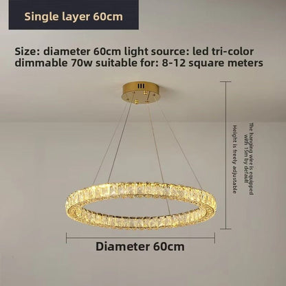 BAMDECOR C3313/1 Modern Crystal Chandeliers Lighting Fixtures Contemporary Round Chandelier Lighting Fixtures Crystal Pendant Ceiling Lights(Gold) - Image 6