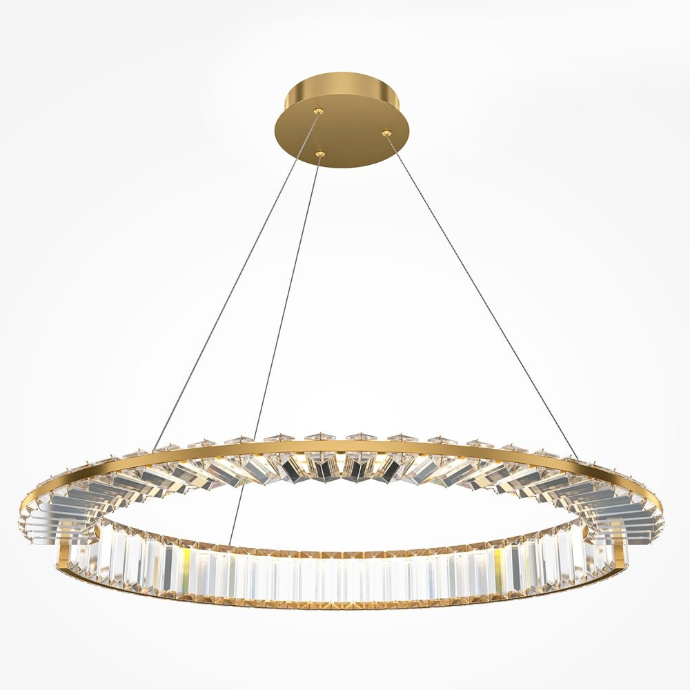 BAMDECOR C3318/1 Modern Crystal Chandeliers Lighting Fixtures Contemporary Round Chandelier Lighting Fixtures Crystal Pendant Ceiling Lights(Gold) - Image 2