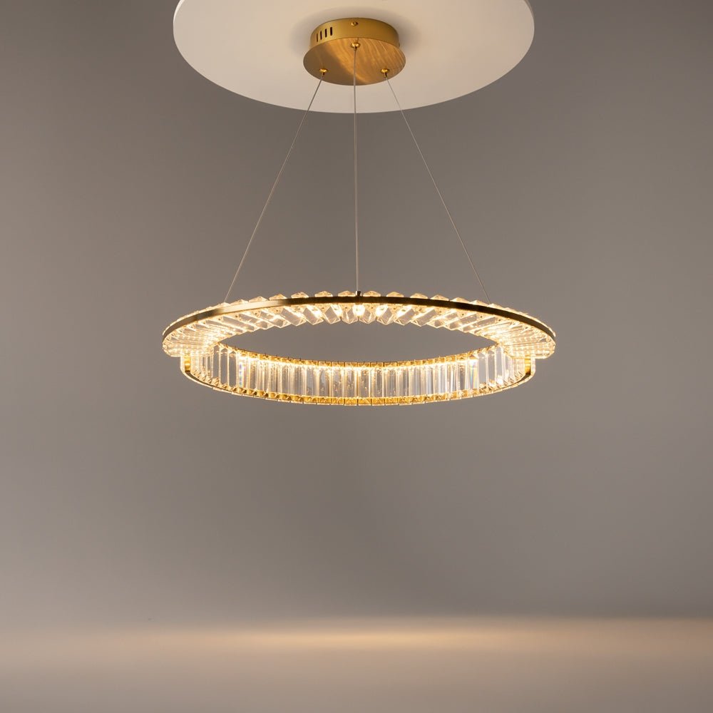 BAMDECOR C3318/1 Modern Crystal Chandeliers Lighting Fixtures Contemporary Round Chandelier Lighting Fixtures Crystal Pendant Ceiling Lights(Gold) - Image 4