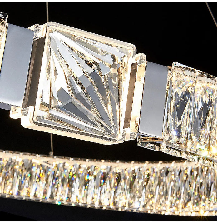 BAMDECOR C3319 Modern Crystal Chandeliers Lighting Fixtures Contemporary Round Chandelier Lighting Fixtures Crystal Pendant Ceiling Lights(Gold-60cm) - Image 5