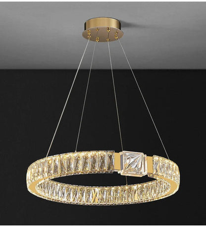 BAMDECOR C3319 Modern Crystal Chandeliers Lighting Fixtures Contemporary Round Chandelier Lighting Fixtures Crystal Pendant Ceiling Lights(Gold-80cm) - Image 4