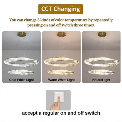 BAMDECOR C3342/4 Modern Crystal Chandeliers Lighting Fixtures Contemporary Wave Chandelier Lighting Fixtures Crystal Pendant Ceiling Lights for Living Room (Gold) - Image 6