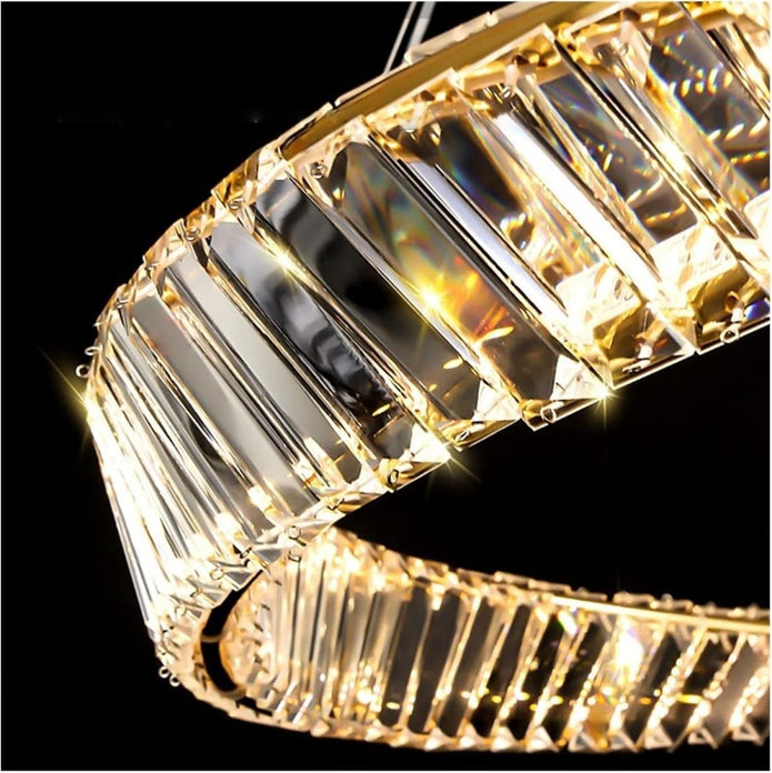 BAMDECOR C3342/1 Modern Crystal Chandeliers Lighting Fixtures Contemporary Wave Chandelier Lighting Fixtures Crystal Pendant Ceiling Lights for Living Room (Gold) - Image 5