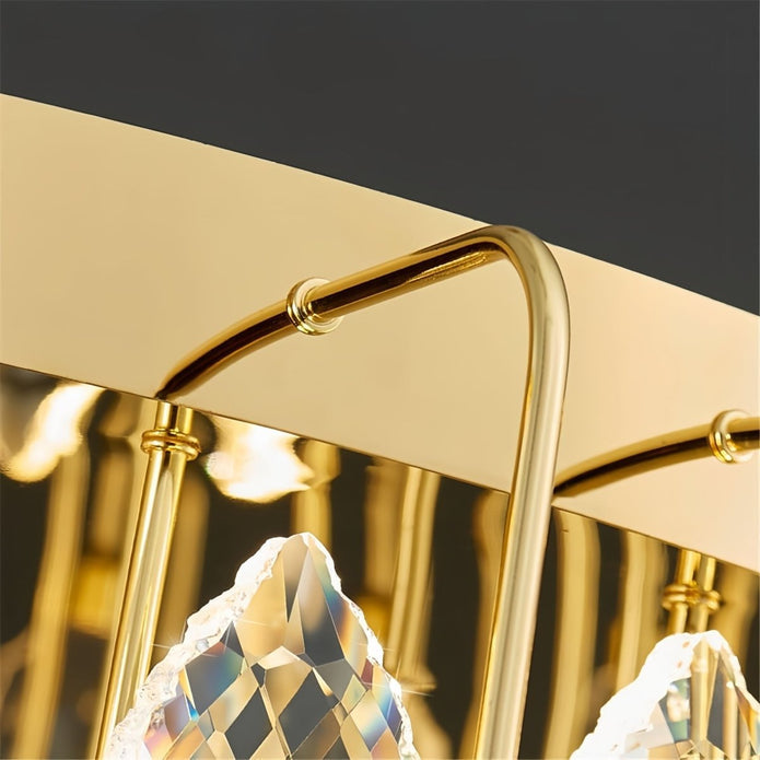 BAMDECOR C3345 Modern Luxury Crystal-leaf Chandelier LED Fashion Creativity Pendant Ceiling Lights(80cm-Gold) - Image 2
