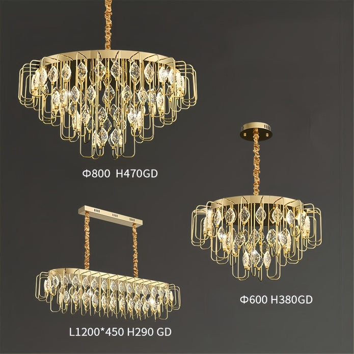 BAMDECOR C3345/OVAL1.2 Modern French Home Decor Luxury Crystal-leaf Chandelier LED Fashion Creativity Pendant Ceiling Lights(120cm-Gold) - Image 5