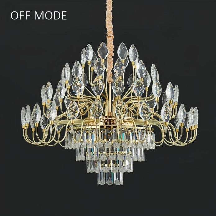 BAMDECOR C3347 Modern Luxury Crystal-leaf Chandelier LED Fashion Creativity Pendant Ceiling Lights(80cm-Gold) - Image 5