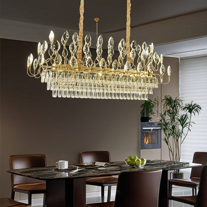 BAMDECOR C3347/OV Modern French Home Decor Luxury Crystal-leaf Chandelier LED Fashion Creativity Pendant Ceiling Lights(100cm-Gold) - Image 3