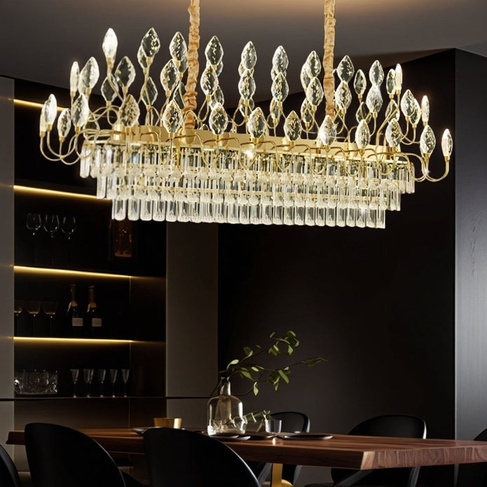 BAMDECOR C3347/OV Modern French Home Decor Luxury Crystal-leaf Chandelier LED Fashion Creativity Pendant Ceiling Lights(100cm-Gold) - Image 4