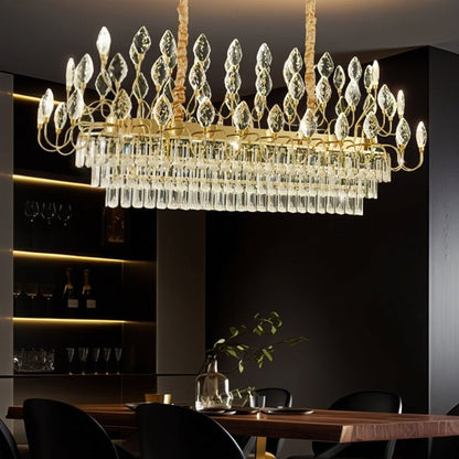 BAMDECOR C3347/OV Modern French Home Decor Luxury Crystal-leaf Chandelier LED Fashion Creativity Pendant Ceiling Lights(100cm-Gold) - Image 4