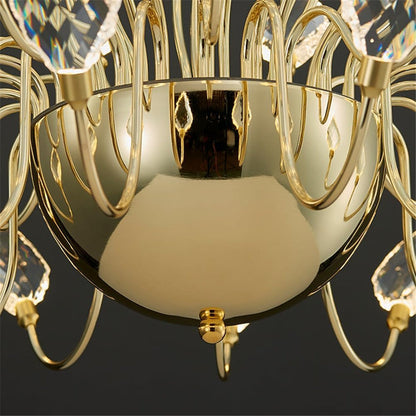 BAMDECOR C3349/1 Modern Luxury Crystal-leaf Chandelier LED Fashion Creativity Pendant Ceiling Lights(60cm-Gold) - Image 3