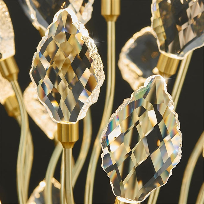 BAMDECOR C3349/1 Modern Luxury Crystal-leaf Chandelier LED Fashion Creativity Pendant Ceiling Lights(60cm-Gold) - Image 6
