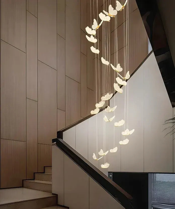 BAMDECOR LT05 19 Nordic Butterfly Luxury Chandeliers Pendant Lights for Villa Stair Home Decoration Modern Style Exquisite Chandelier (Gold) - Image 2