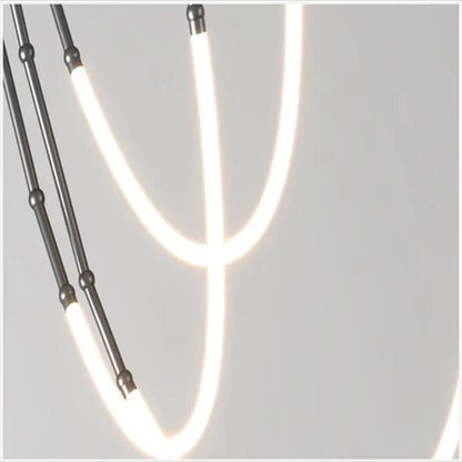 BAMDECOR Minimalistic Retro LED Minimalism Designer Lustre Hanging Lamps Slender-Shape LED Pendant Light (Black) - Image 2