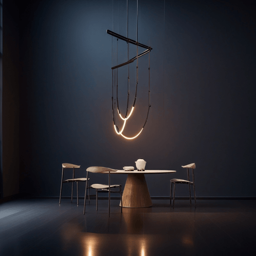 BAMDECOR Minimalistic Retro LED Minimalism Designer Lustre Hanging Lamps Slender-Shape LED Pendant Light (Black) - Image 2