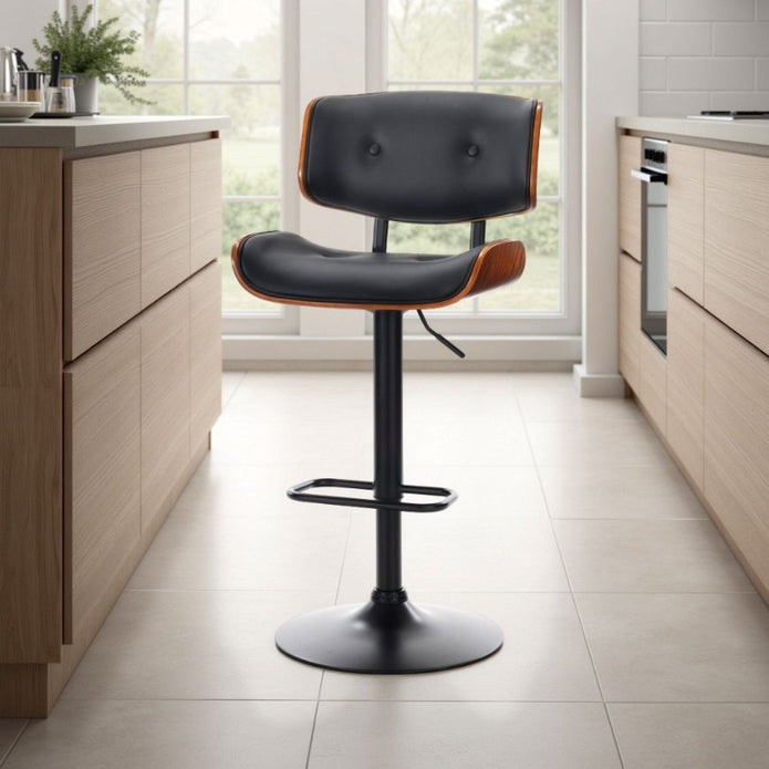 SERENITà European Wooden Black Modern Bar Stools Swivel Bar Stool Chair Counter Height Bar(Black)stool with 360 Degree Swivel Seat - Image 3