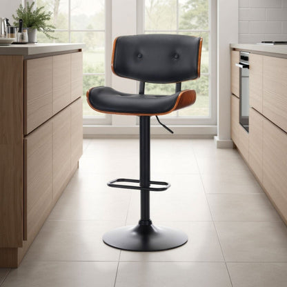 SERENITà European Wooden Black Modern Bar Stools Swivel Bar Stool Chair Counter Height Bar(Black)stool with 360 Degree Swivel Seat - Image 3