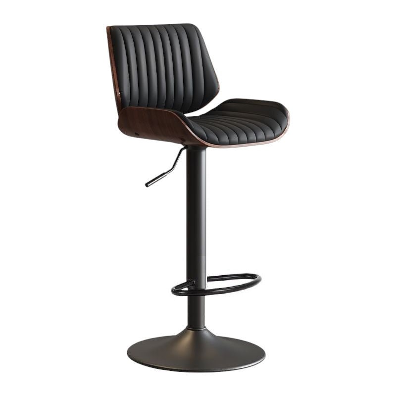 SERENITà European Wooden Modern Bar Stools Bistro Stool with Rotating and Aerodynamic Multi-levelled(Black) - Image 3