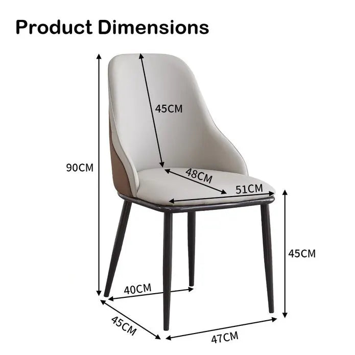 VELLUTO Dining Chair Modern upholstered Leather Kitchen Chairs with armrests Bathtub Chair Leisure Lounge Chair Living Room Bedroom Home Set of 2(Dark Grey) - Image 2