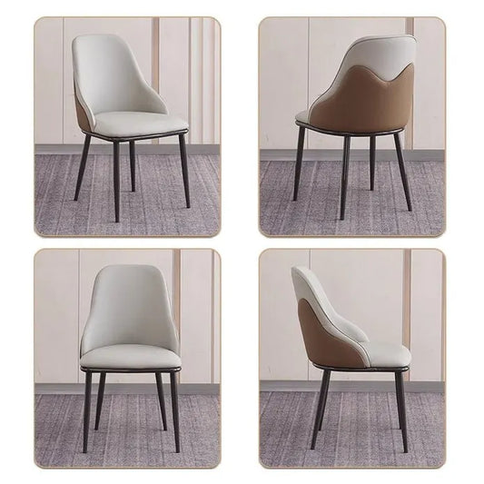 VELLUTO Dining Chair Modern upholstered Leather Kitchen Chairs with armrests Bathtub Chair Leisure Lounge Chair Living Room Bedroom Home Set of 2(Light Grey) - Image 3